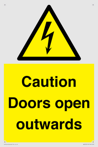 Caution Doors open outwards